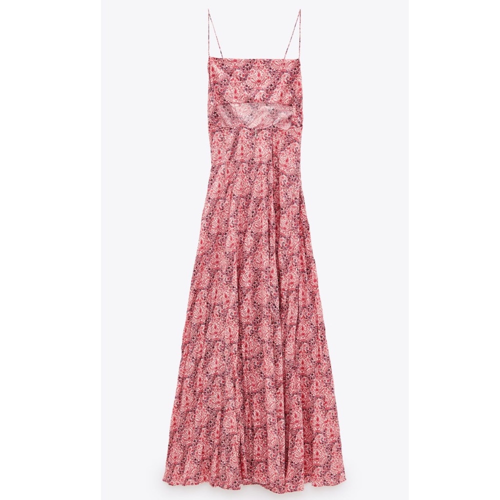 Zara Long Print Backless Dress - Picture 4 of 7